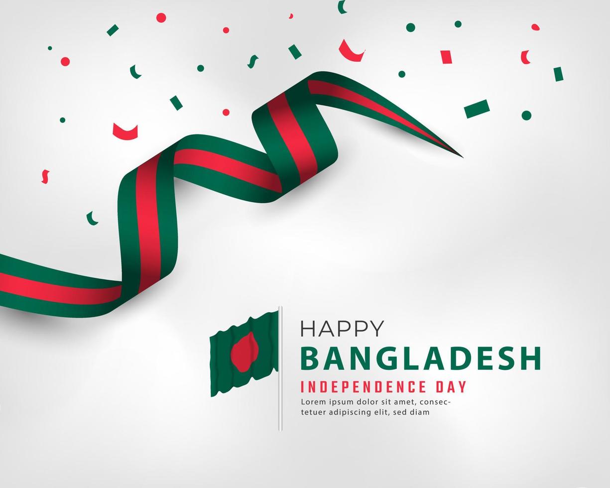 feliz dia da independência de bangladesh 26 de março ilustração vetorial de celebração. modelo para cartaz, banner, publicidade, cartão de felicitações ou elemento de design de impressão vetor