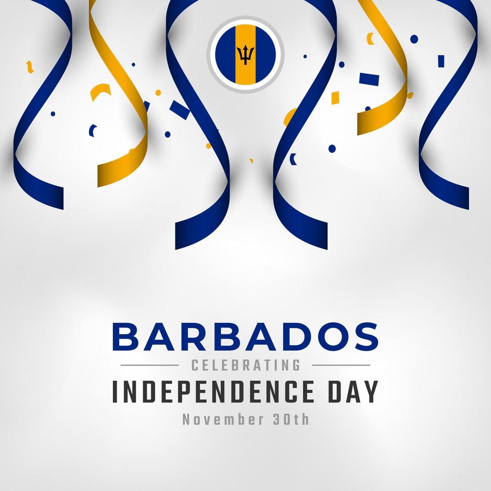 feliz dia da independência de barbados 30 de novembro ilustração vetorial de celebração. modelo para cartaz, banner, publicidade, cartão de felicitações ou elemento de design de impressão vetor