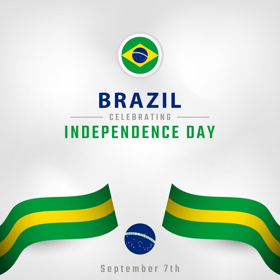 feliz dia da independência do brasil 7 de setembro ilustração vetorial de celebração. modelo para cartaz, banner, publicidade, cartão de felicitações ou elemento de design de impressão vetor