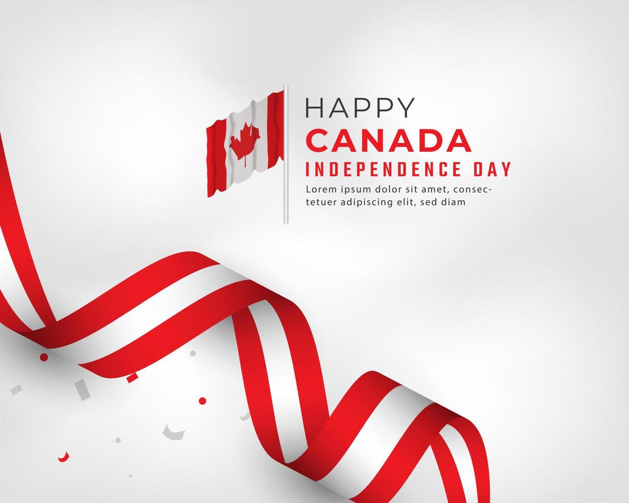 feliz dia da independência do canadá 1º de julho celebração ilustração vetorial de design. modelo para cartaz, banner, publicidade, cartão de felicitações ou elemento de design de impressão vetor