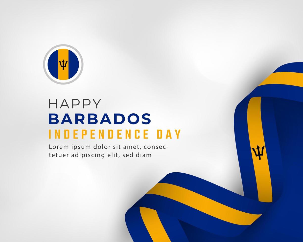 feliz dia da independência de barbados 30 de novembro ilustração vetorial de celebração. modelo para cartaz, banner, publicidade, cartão de felicitações ou elemento de design de impressão vetor