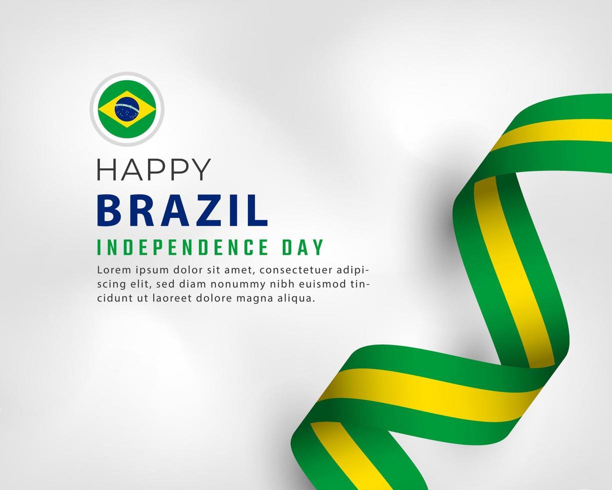 feliz dia da independência do brasil 7 de setembro ilustração vetorial de celebração. modelo para cartaz, banner, publicidade, cartão de felicitações ou elemento de design de impressão vetor