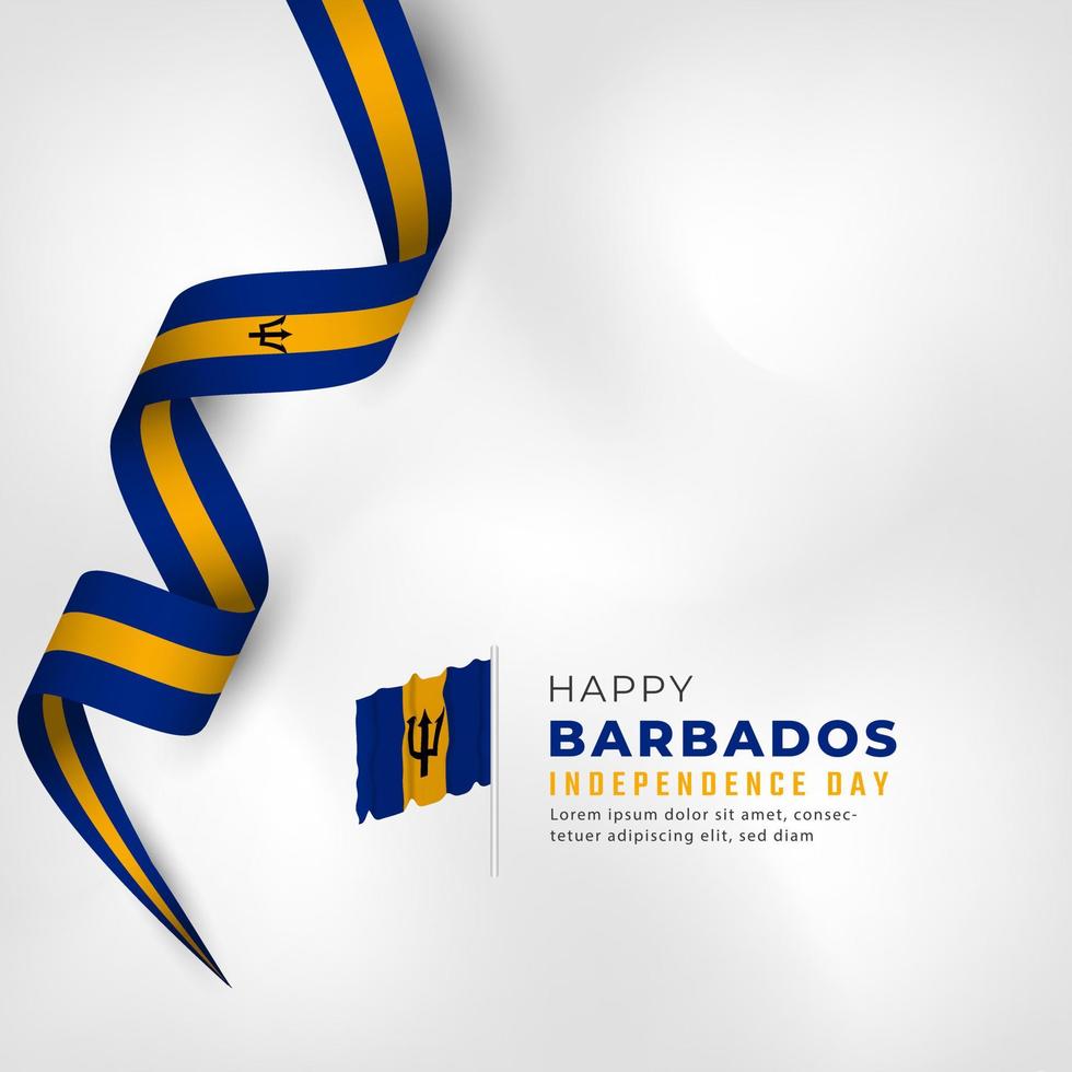 feliz dia da independência de barbados 30 de novembro ilustração vetorial de celebração. modelo para cartaz, banner, publicidade, cartão de felicitações ou elemento de design de impressão vetor