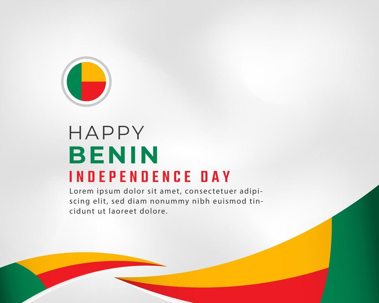 feliz dia da independência do benin 1º de agosto celebração ilustração vetorial de design. modelo para cartaz, banner, publicidade, cartão de felicitações ou elemento de design de impressão vetor