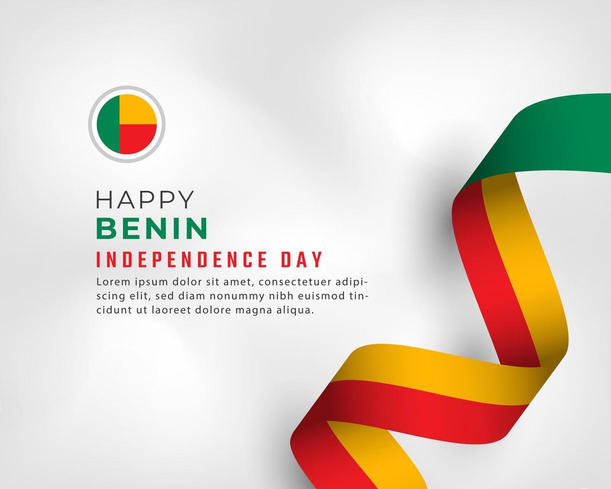 feliz dia da independência do benin 1º de agosto celebração ilustração vetorial de design. modelo para cartaz, banner, publicidade, cartão de felicitações ou elemento de design de impressão vetor