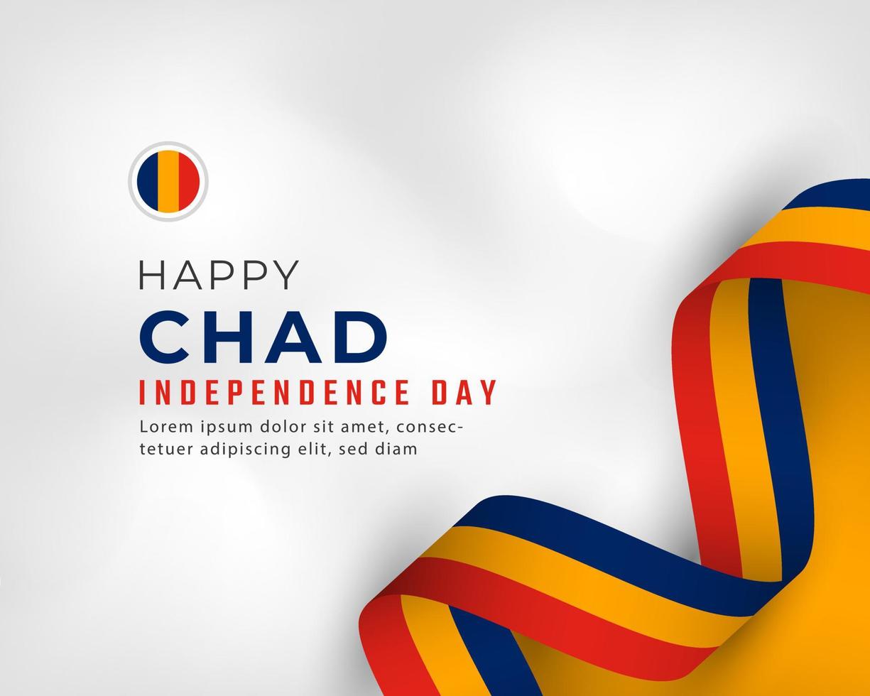 feliz dia da independência do chad 28 de novembro ilustração vetorial de celebração. modelo para cartaz, banner, publicidade, cartão de felicitações ou elemento de design de impressão vetor