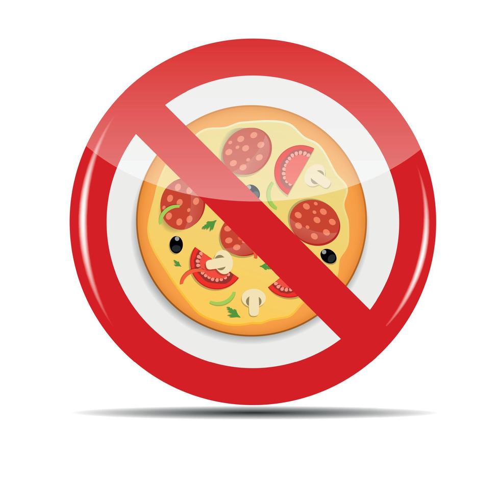 nenhuma ilustração vetorial de sinal de pizza vetor