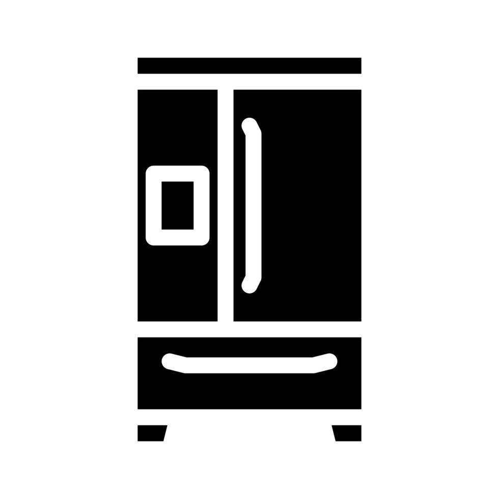 ilustração em vetor ícone glifo de equipamento de cozinha geladeira