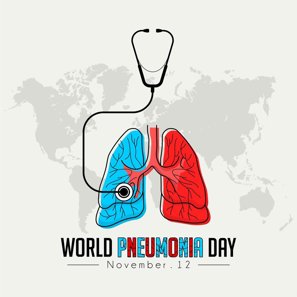 gráfico do dia mundial da pneumonia vetor