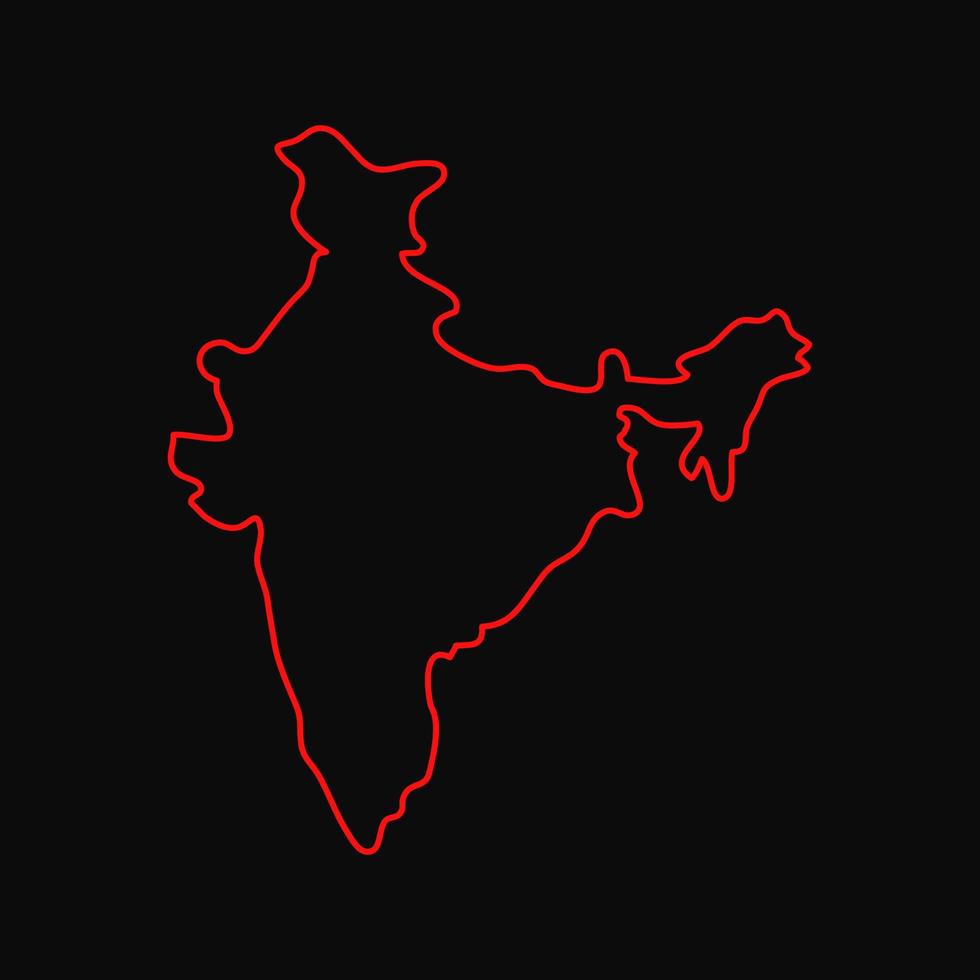 mapa da índia ilustrado em fundo branco vetor