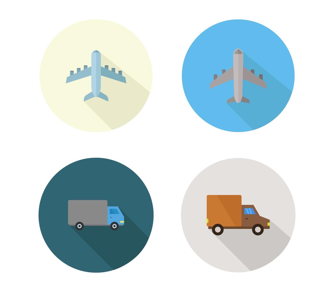 conjunto de ícones de meios de transporte vetor