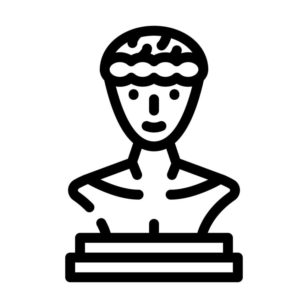 ilustração em vetor ícone de linha de exibição de museu de estátua