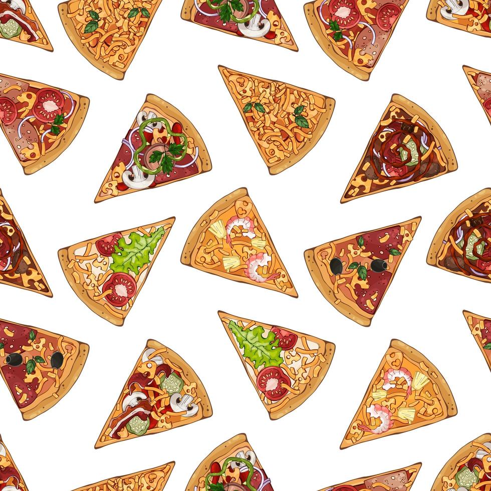 padrão de mistura de pizzas vetor