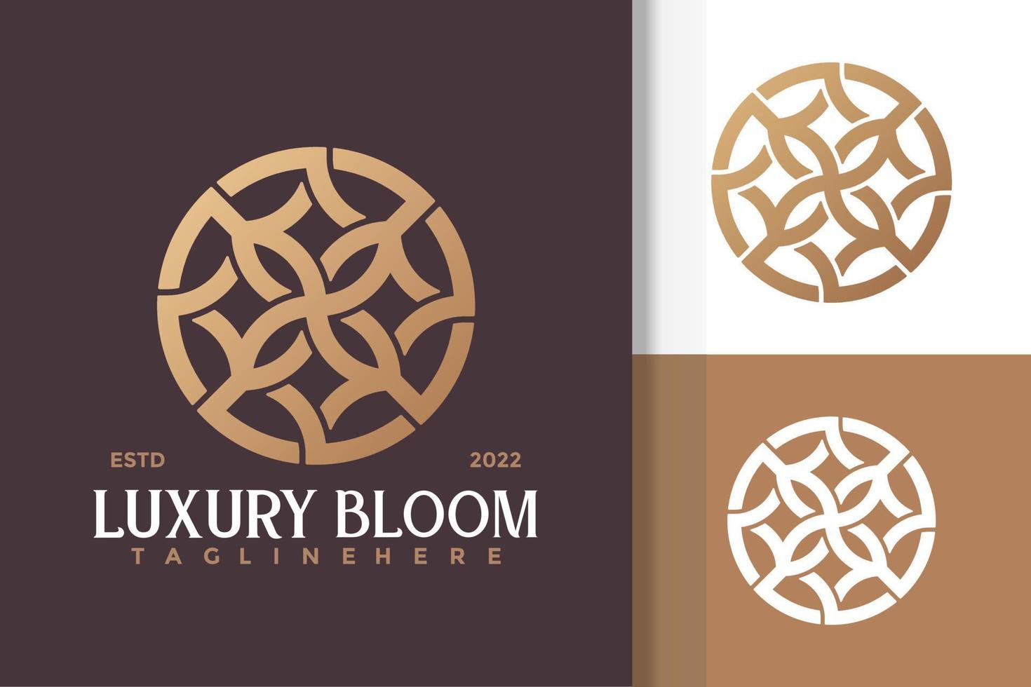 modelo de vetor de design de logotipo moderno de flor de luxo