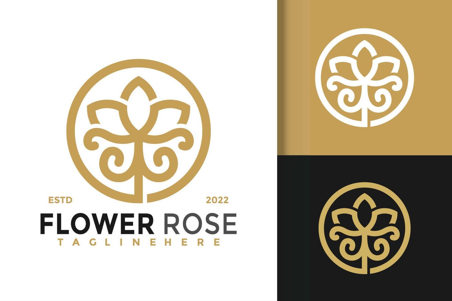 modelo de vetor de design de logotipo moderno de flor de natureza rosa