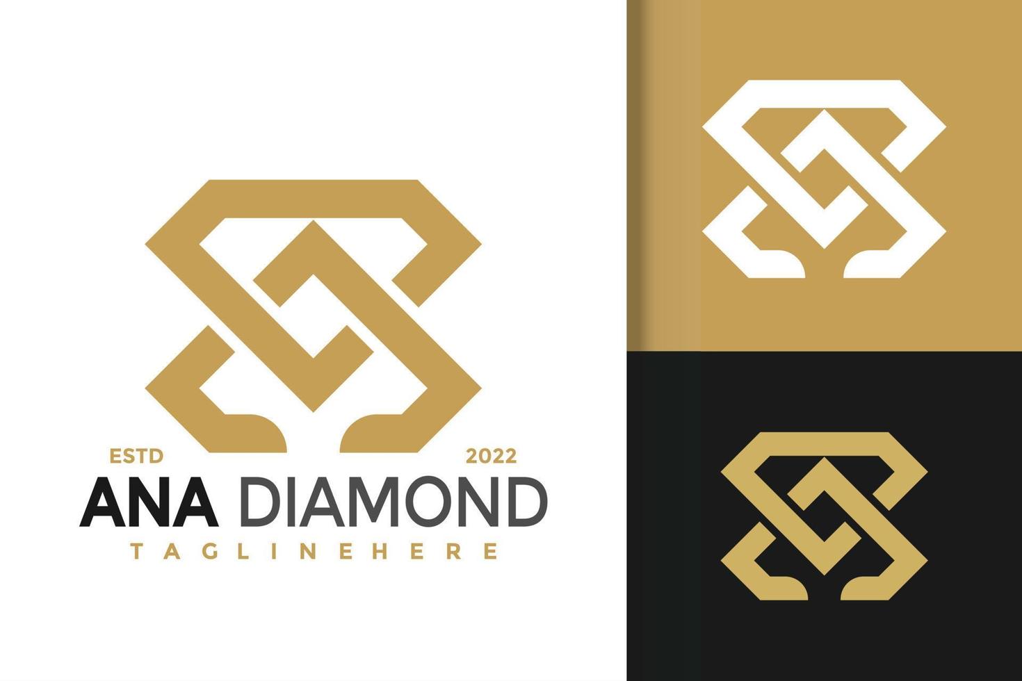 carta um modelo de vetor de design de logotipo moderno de diamante de luxo