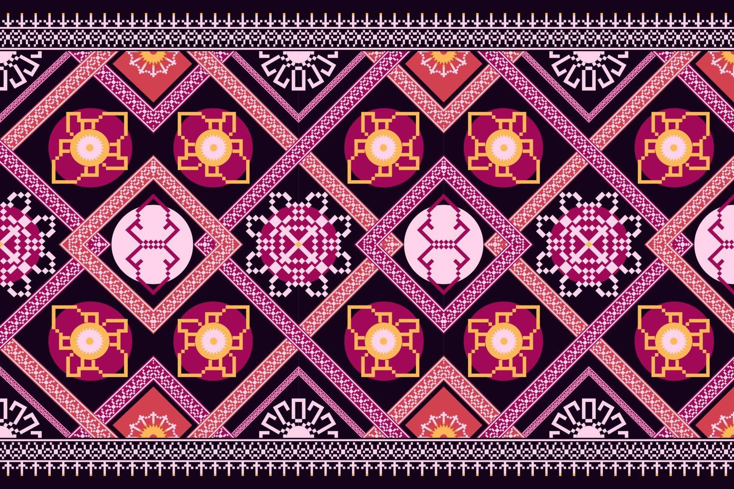 design de padrão sem costura tradicional de geometria étnica oriental para plano de fundo, tapete, papel de parede, roupas, envoltório, batik, pano, estilo de bordado. vetor