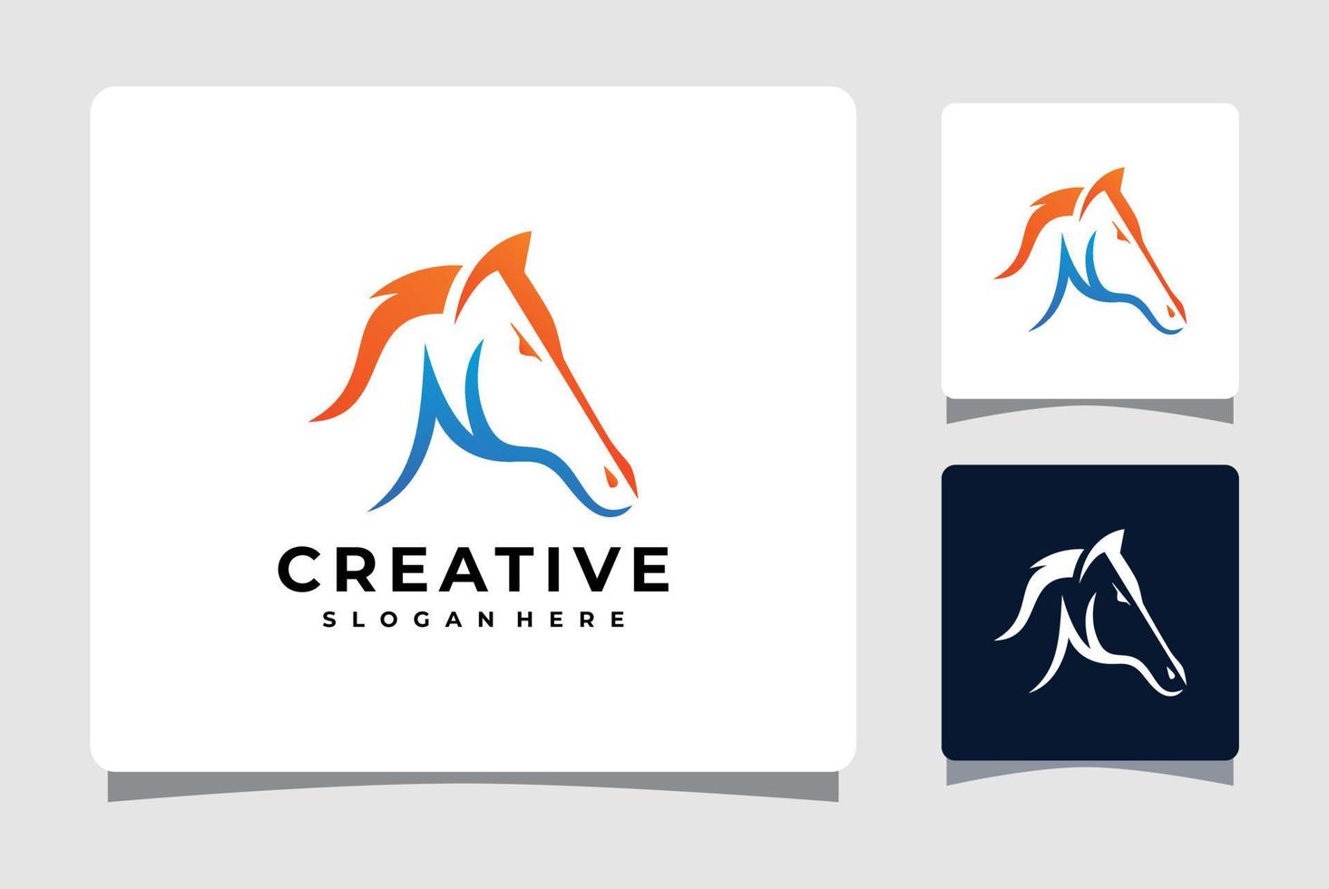 modelo de logotipo de cavalo letra n com inspiração de design de cartão de visita vetor