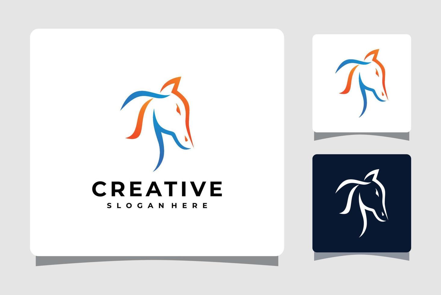 modelo de logotipo de cavalo com inspiração de design de cartão de visita vetor
