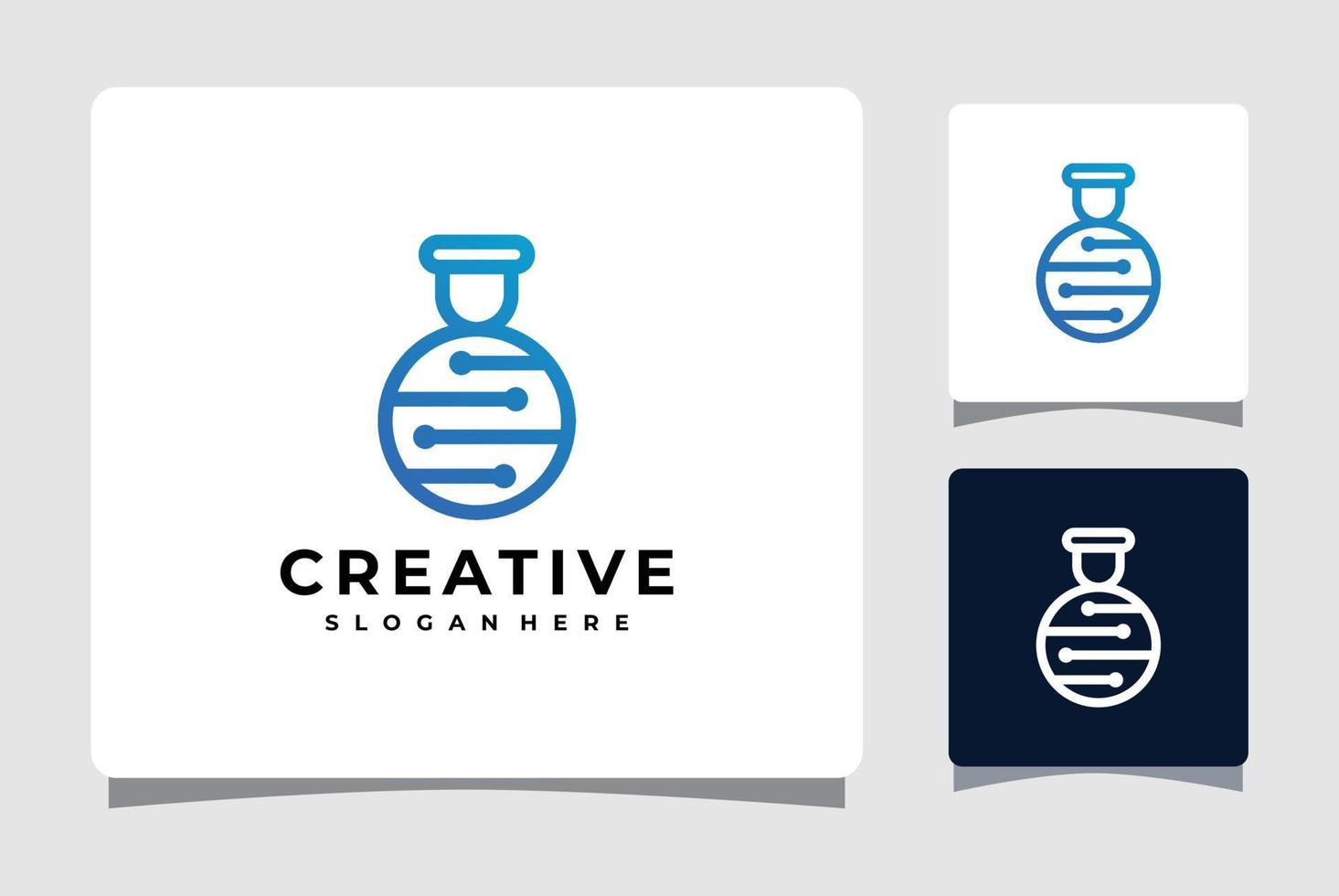 modelo de logotipo de laboratório de dna com inspiração de design de cartão de visita vetor