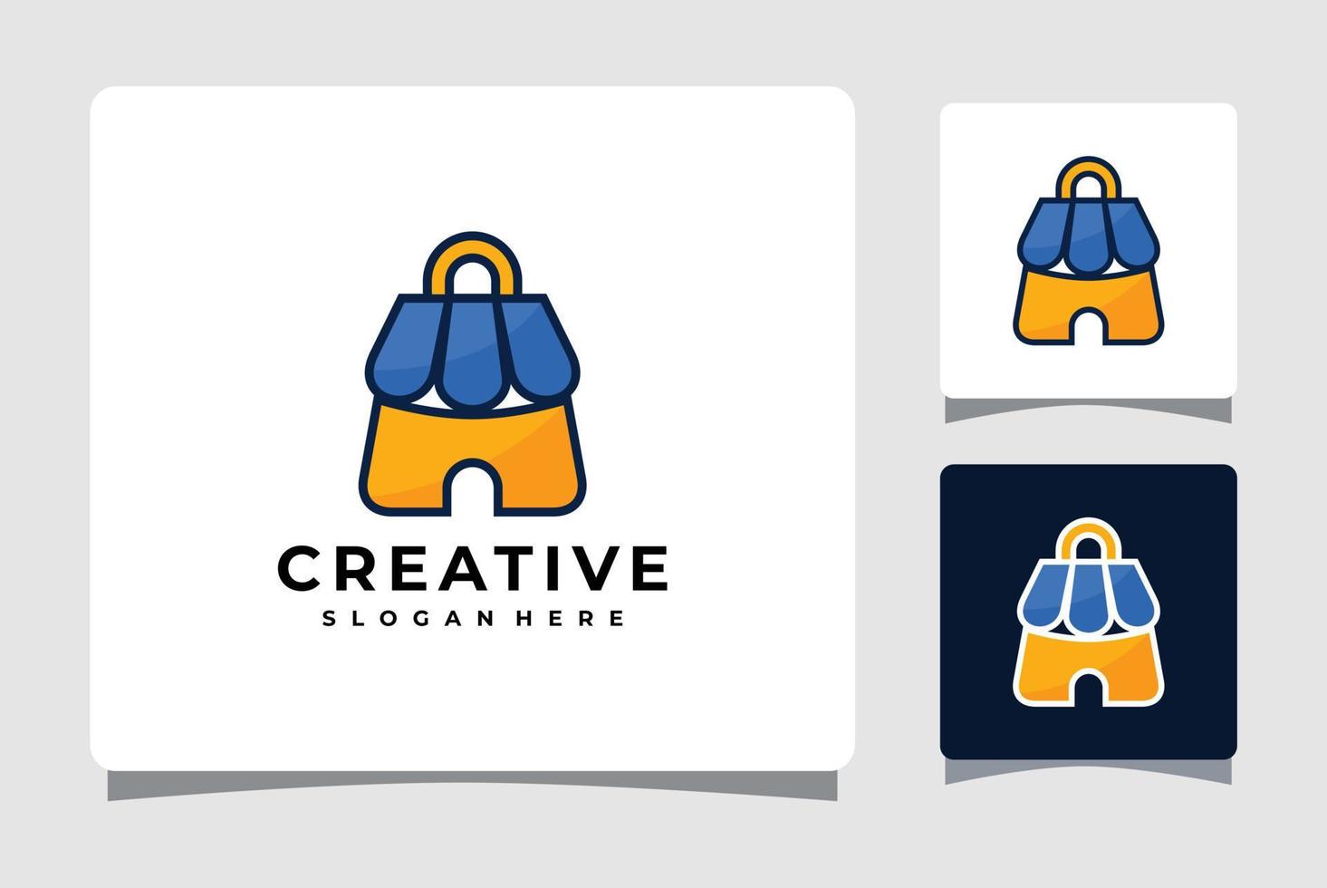modelo de logotipo de sacola de compras com inspiração de design de cartão de visita vetor