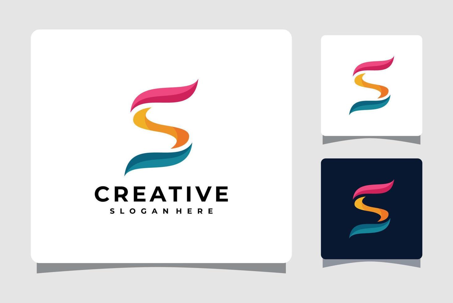 modelo de logotipo de letra colorida abstrata com inspiração de design de cartão de visita vetor