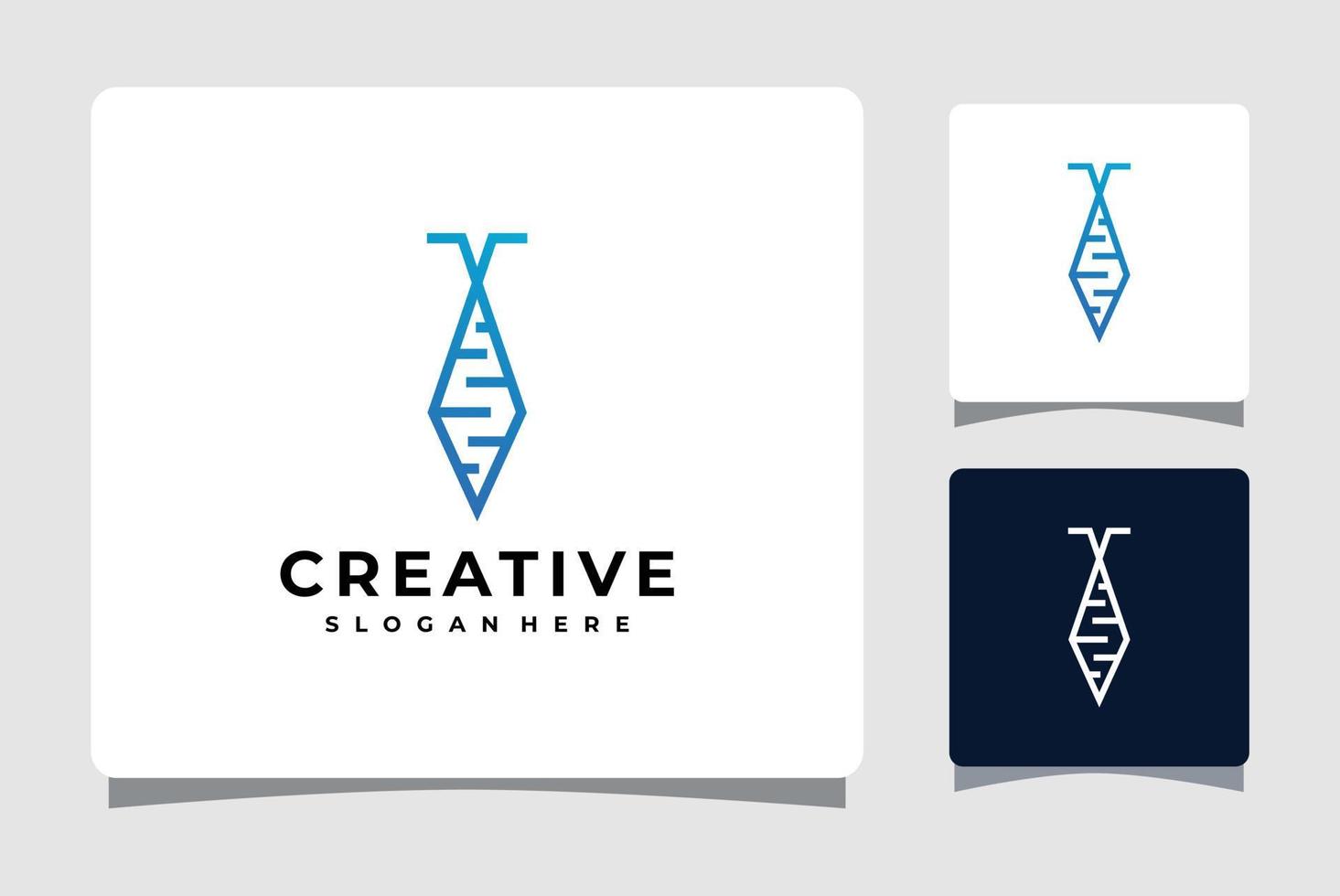 modelo de logotipo de dna de gravata com inspiração de design de cartão de visita vetor