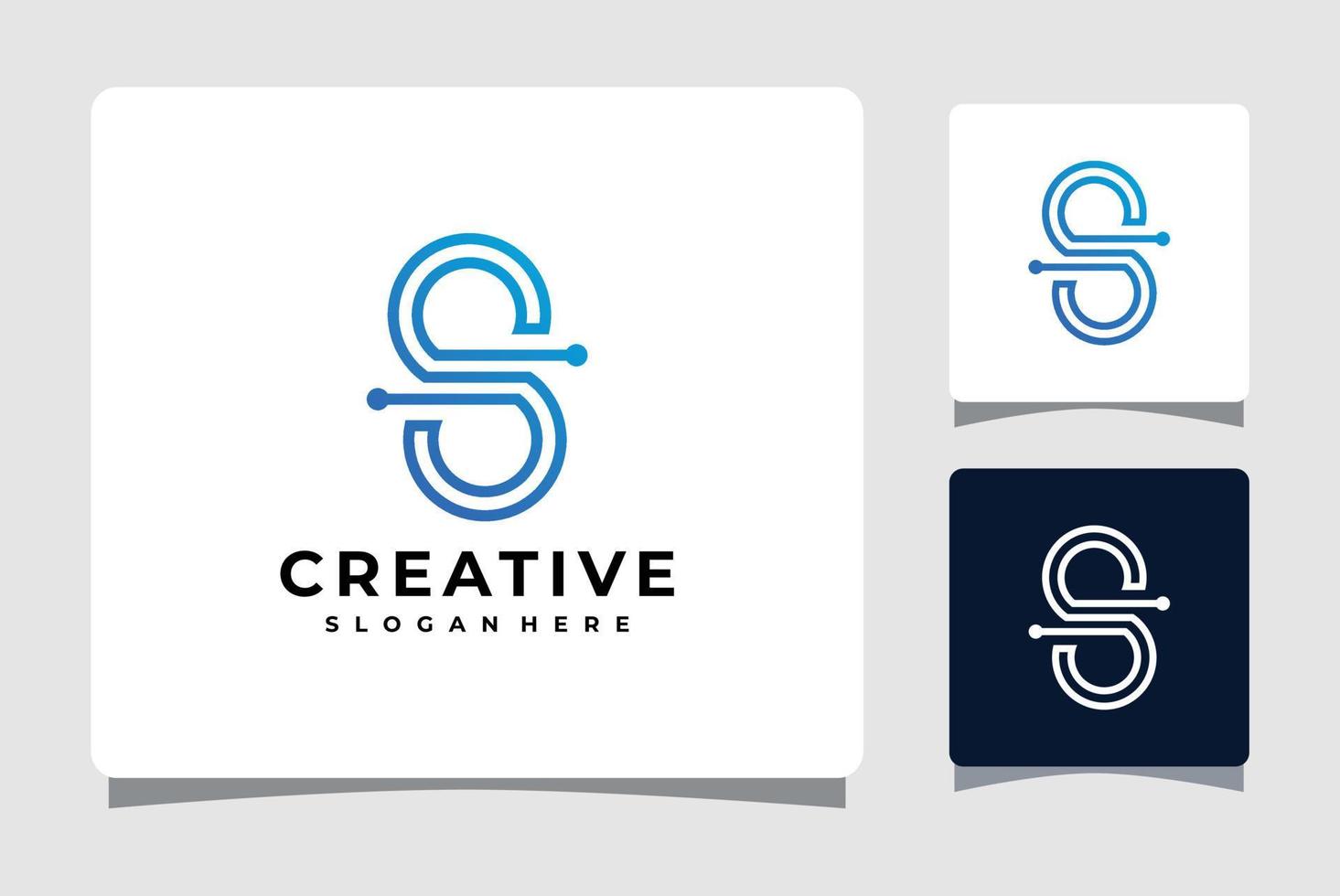 modelo de logotipo de letra abstrata s com inspiração de design de cartão de visita vetor
