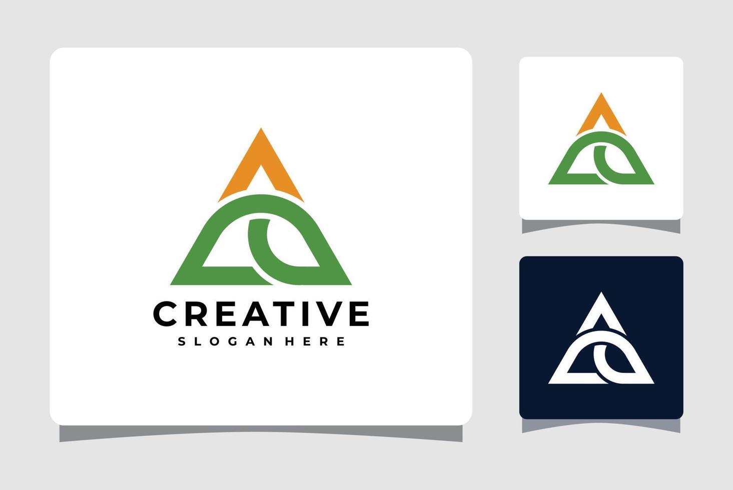 modelo de logotipo de triângulo abstrato com inspiração de design de cartão de visita vetor