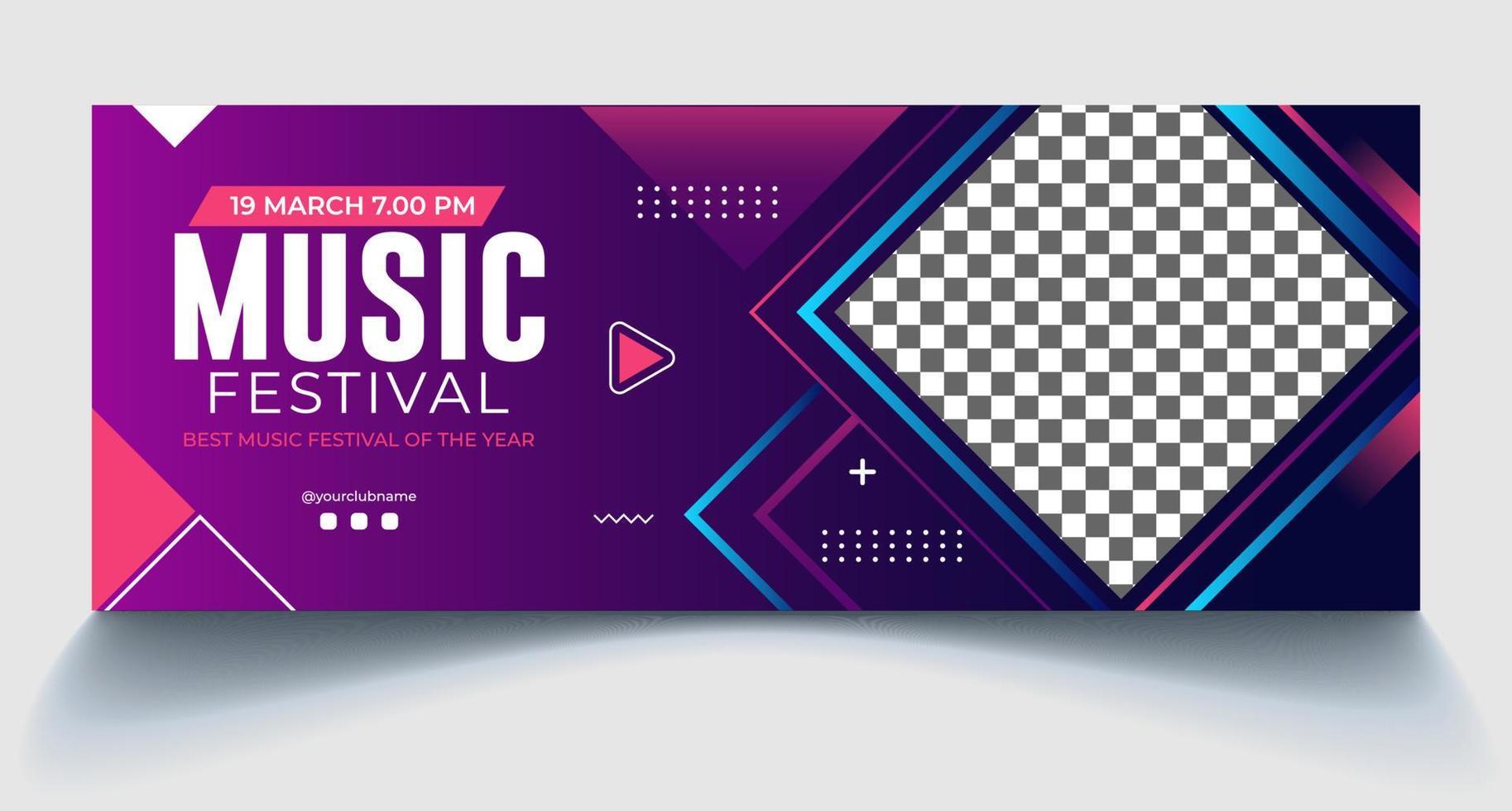 modelo de design de capa de festival de música vetor