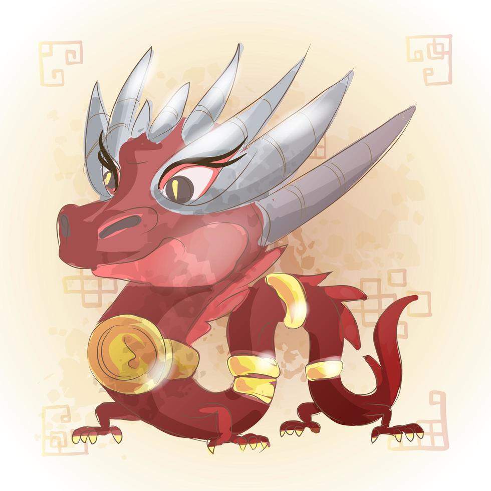 dragão animal do zodíaco animais dos desenhos animados vetor