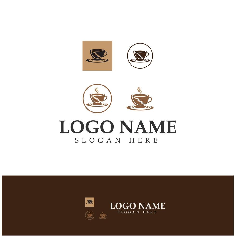 vetor de design de modelo de logotipo de xícara de café