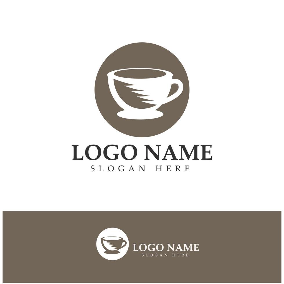 vetor de design de modelo de logotipo de xícara de café