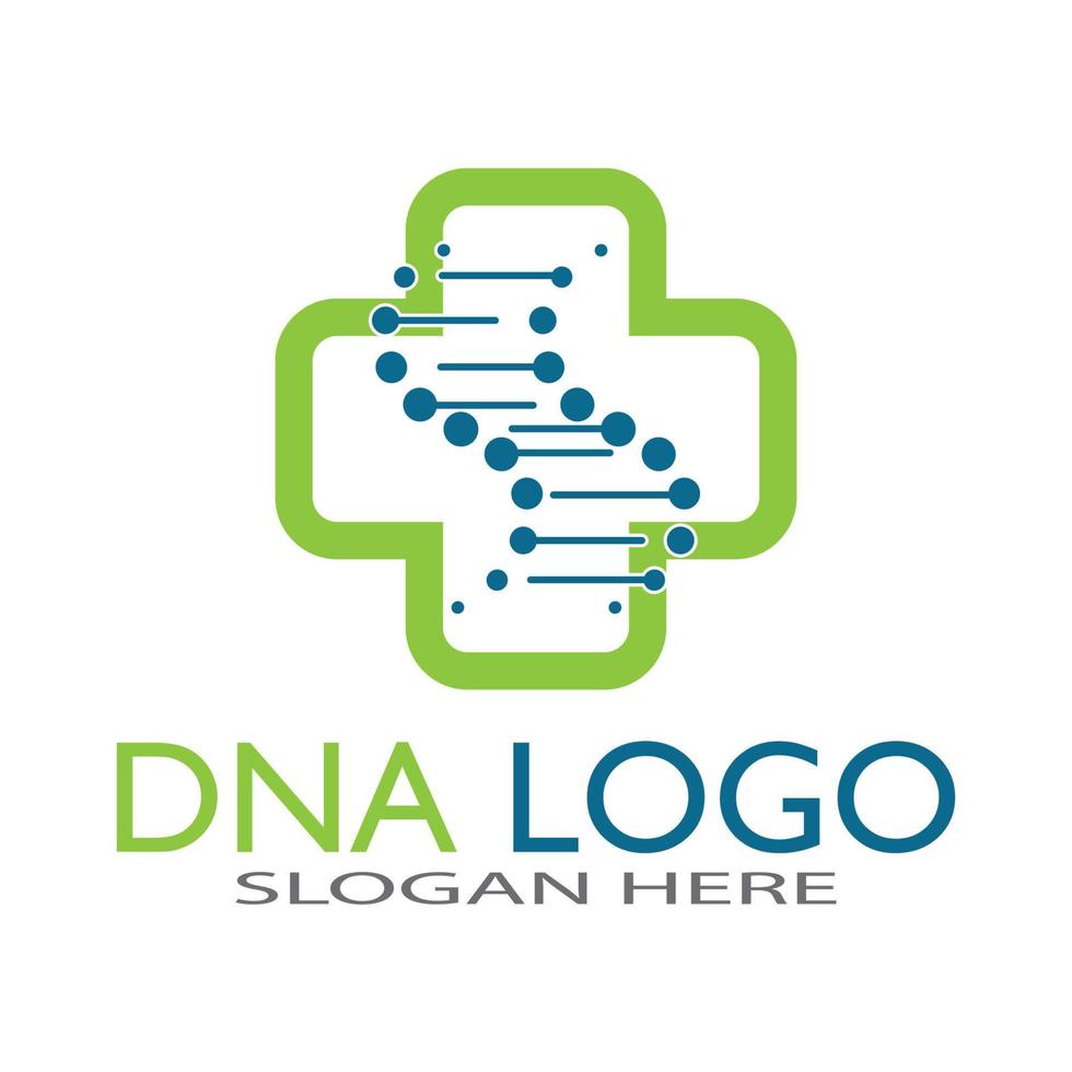 modelo de design de logotipo de vetor de DNA logotipo médico moderno símbolo de ícone de ciência de laboratório Vetor de sinal de farmacologia colorido