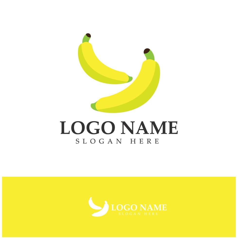 vetor de design de ícone de logotipo de frutas de banana