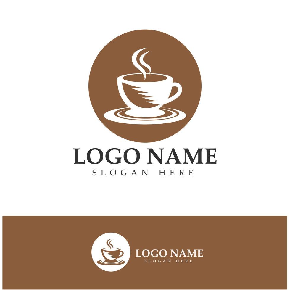 vetor de design de modelo de logotipo de xícara de café