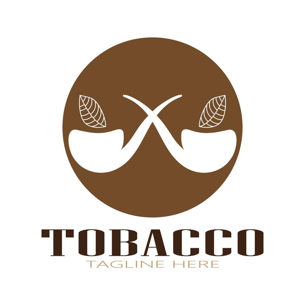 logotipo de folha de tabaco, campo de tabaco e vetor de design de modelo de logotipo de cigarro de tabaco