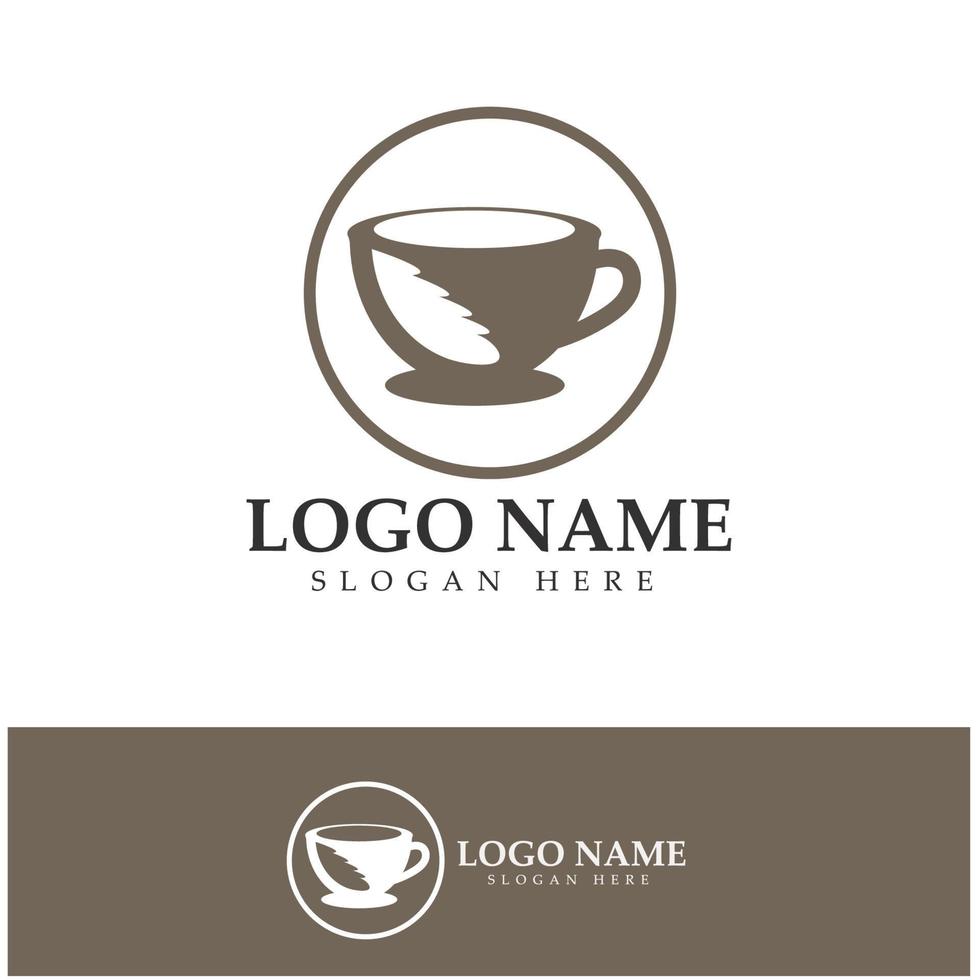 vetor de design de modelo de logotipo de xícara de café