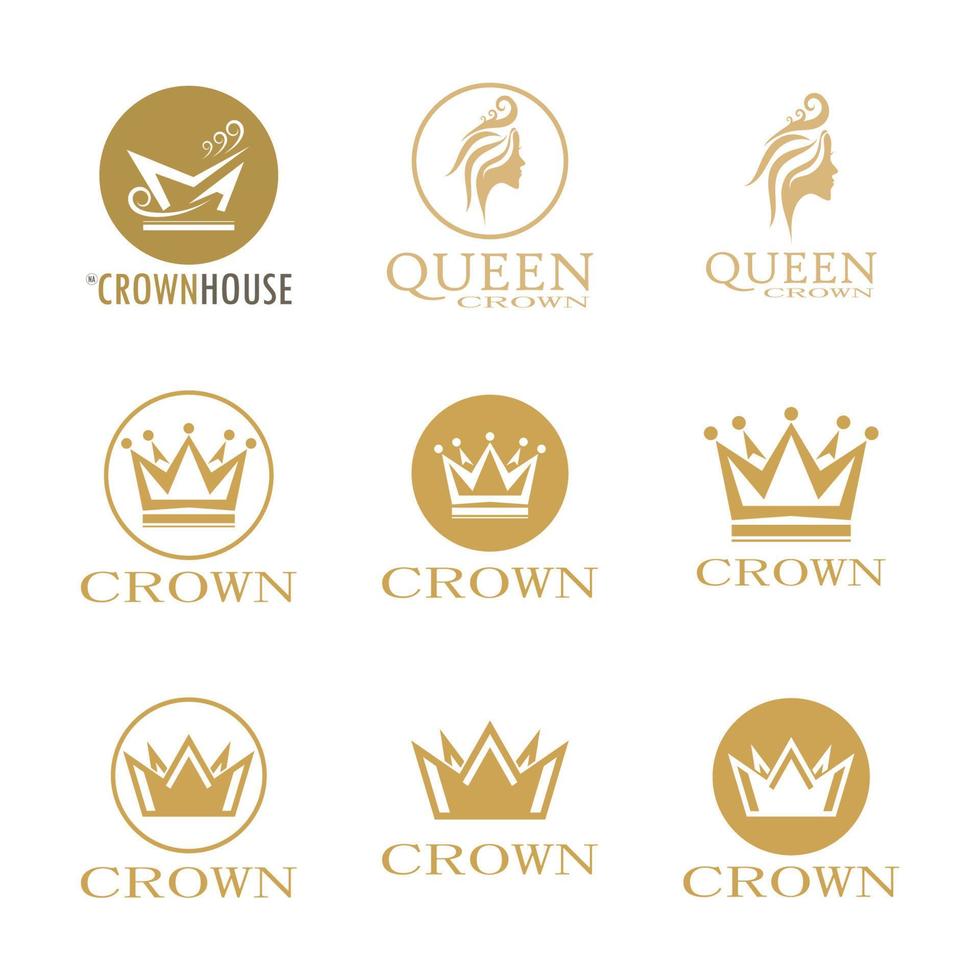 desenhos de logotipo de coroa design de ilustração vetorial vetor