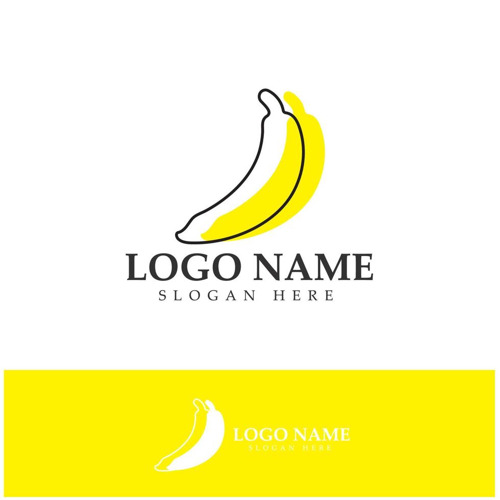 vetor de design de ícone de logotipo de frutas de banana