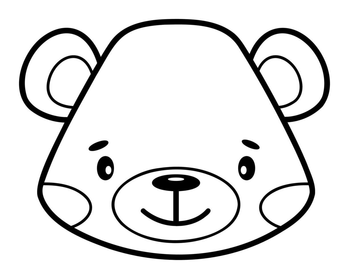 livro de colorir ou página para crianças. urso ilustração de contorno preto e branco. vetor