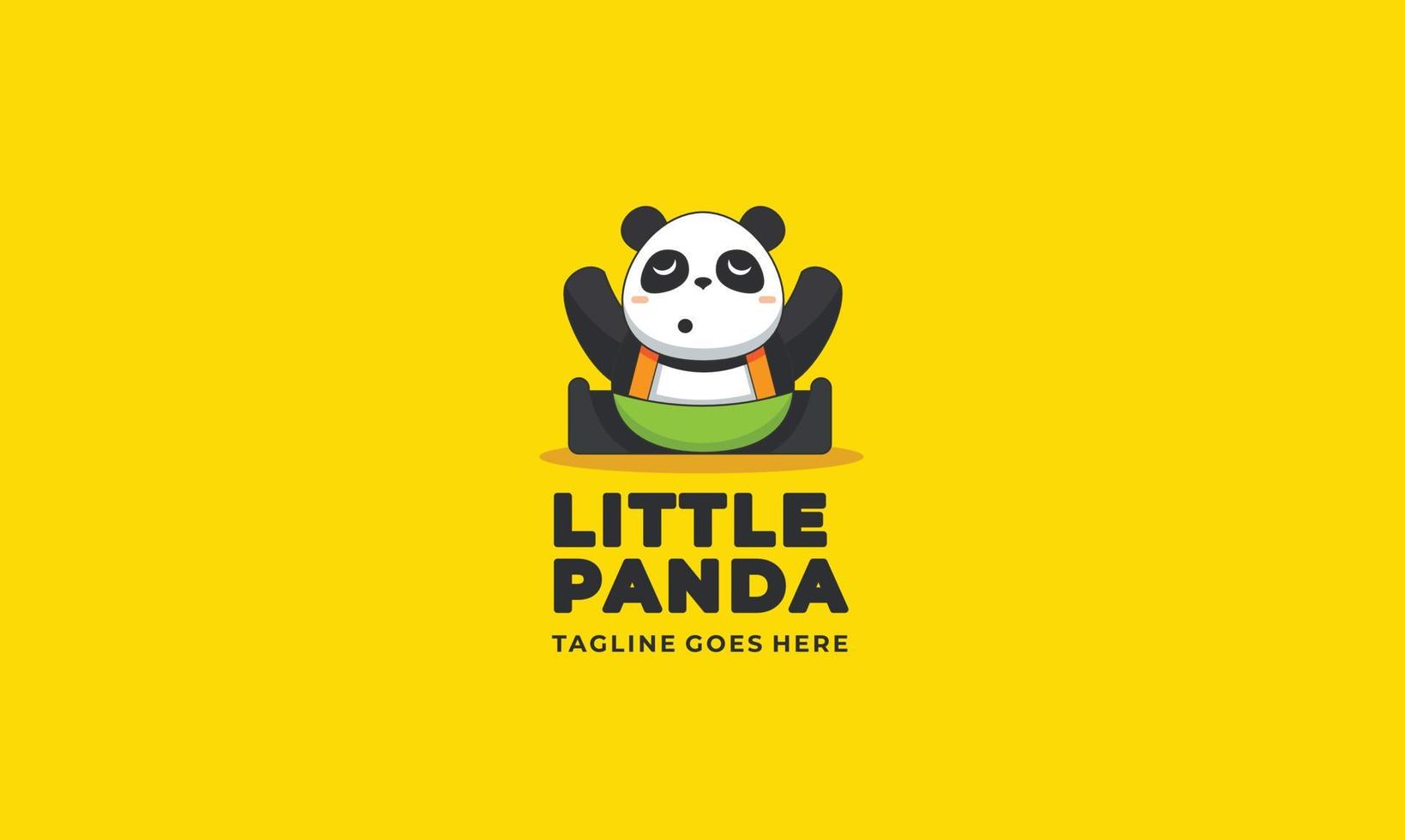 design de logotipo do pequeno panda vetor