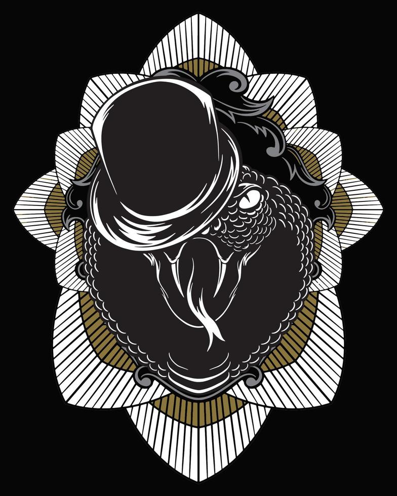 ilustração de arte de cobra de víbora mágico e design de camiseta vetor