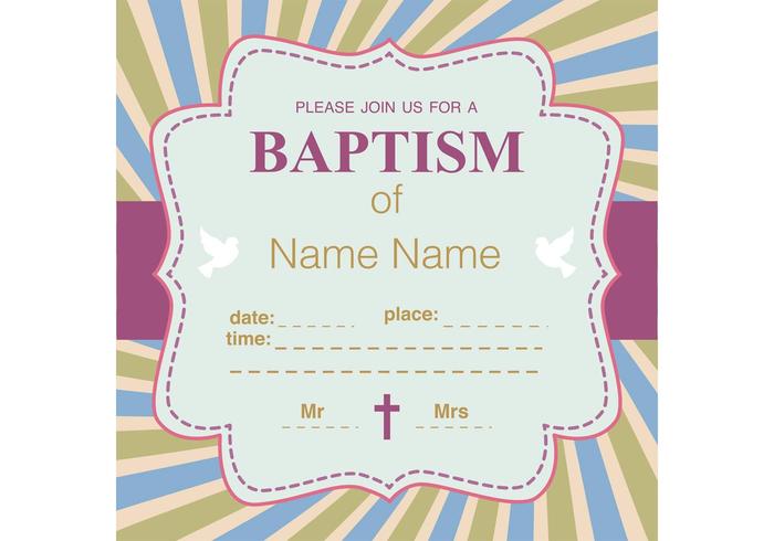Convite do vetor do batismo