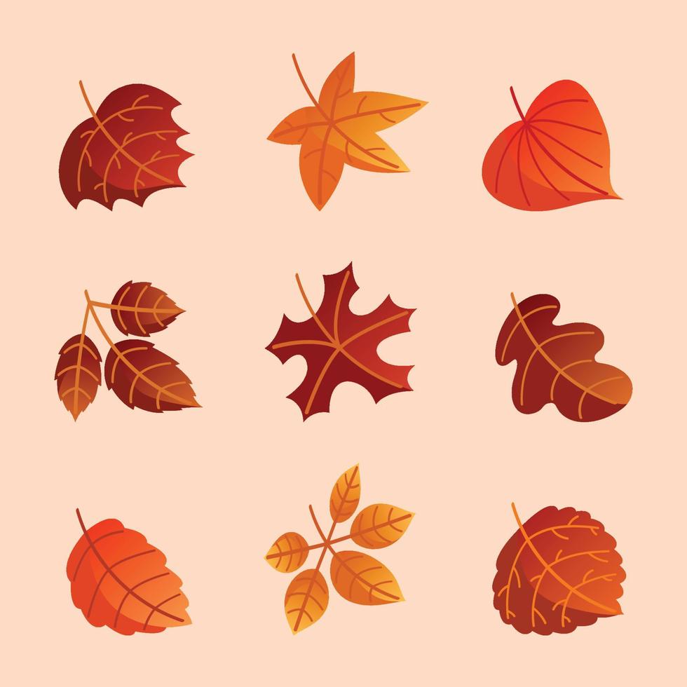 folhas caídas esbranquiçadas no ícone de outono vetor