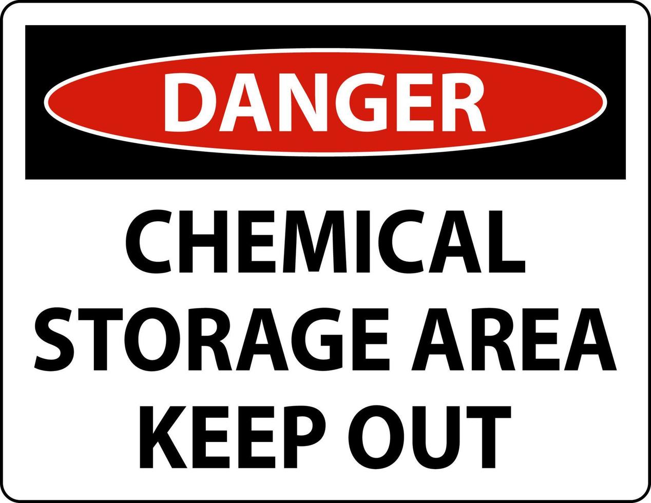perigo área de armazenamento de produtos químicos mantenha fora o sinal vetor