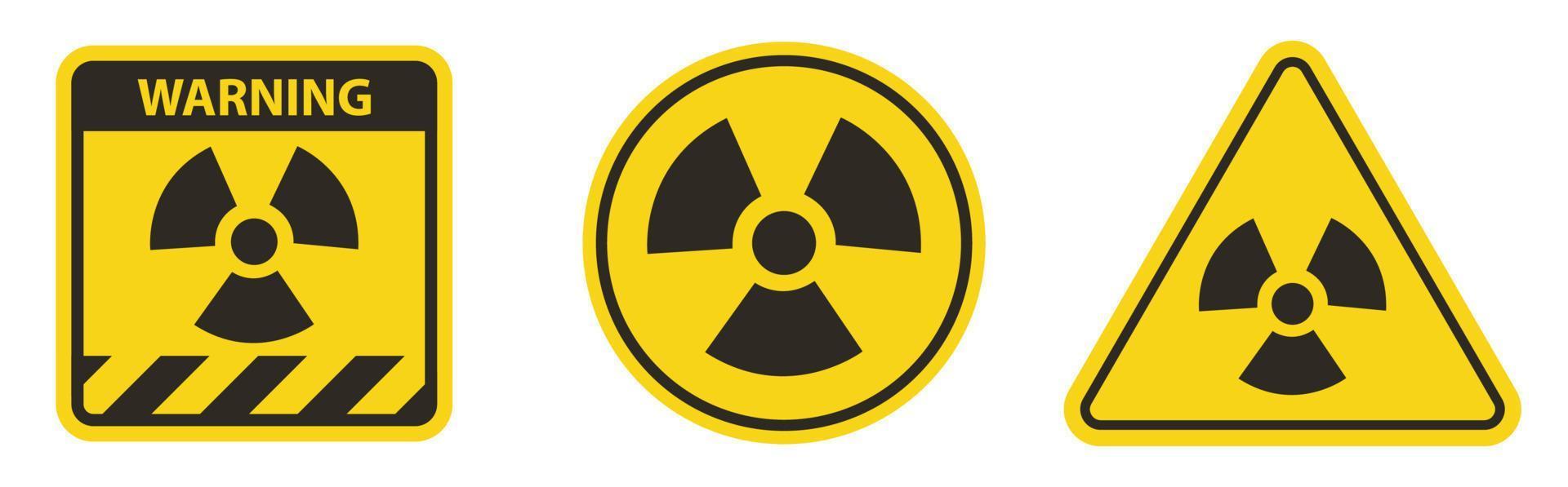 sinal de símbolo de perigo de radiação isolado em fundo branco, ilustração vetorial eps.10 vetor