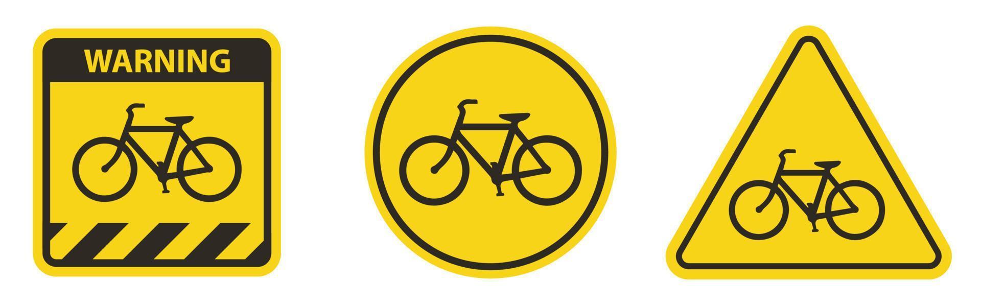 sinal de alerta de tráfego de bicicleta isolado em background.vector ilustração branco vetor