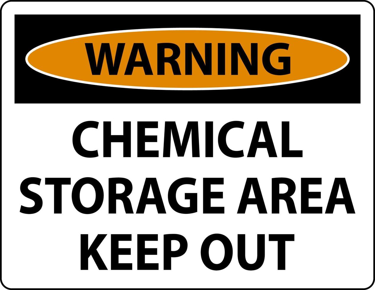 área de armazenamento de produtos químicos de advertência mantenha fora o sinal vetor