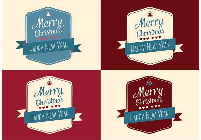 Cartões de Natal de Natal e Feliz Ano Novo grátis vetor